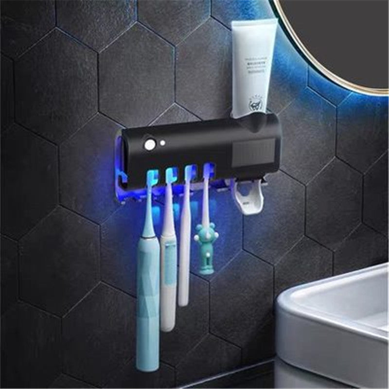 Bathroom Toothbrush Holder With Toothpaste Dispenser Electric Toothbrush Razor Storager USB Charge Multifunction Storage Rack