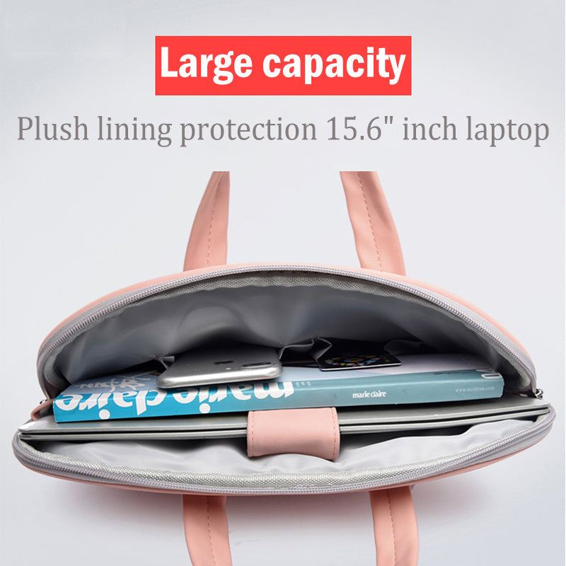 PU Leather Women Laptop Bag Notebook Carrying Case Briefcase For Macbook Air 13.3 14 15.6 Inch Men Handbags Shoulder Mouse Bag