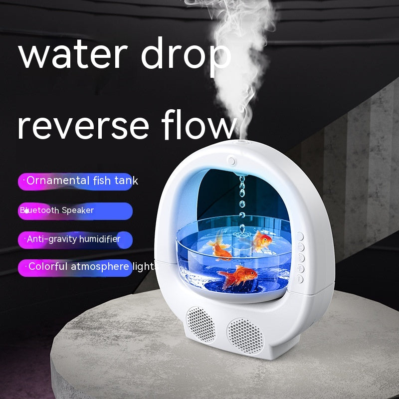 3 In 1 Anti-Gravity Humidifier Multifunctional Aromatherapy Machine Bluetooth Speaker Fish Tank Ambient Light