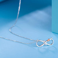 Double Fair Infinity Symbol Rose Necklace S925 Silver 8-word Rose Necklace Gift For Mom Wife Daughter Her