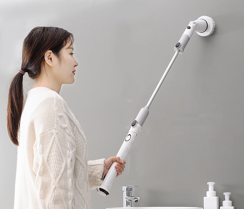Kitchen Cleaning Tools Multifunctional Wireless Rechargeable Long-handle Retractable Waterproof Electric Cleaning Brush