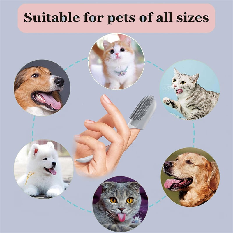 Dog Tooth Cleaning Brush Care Finger Wrap Cat Dog Oral Cleaning Toothbrush Tool Silicone Dog Cat Finger Toothbrush Supplies Pet Products