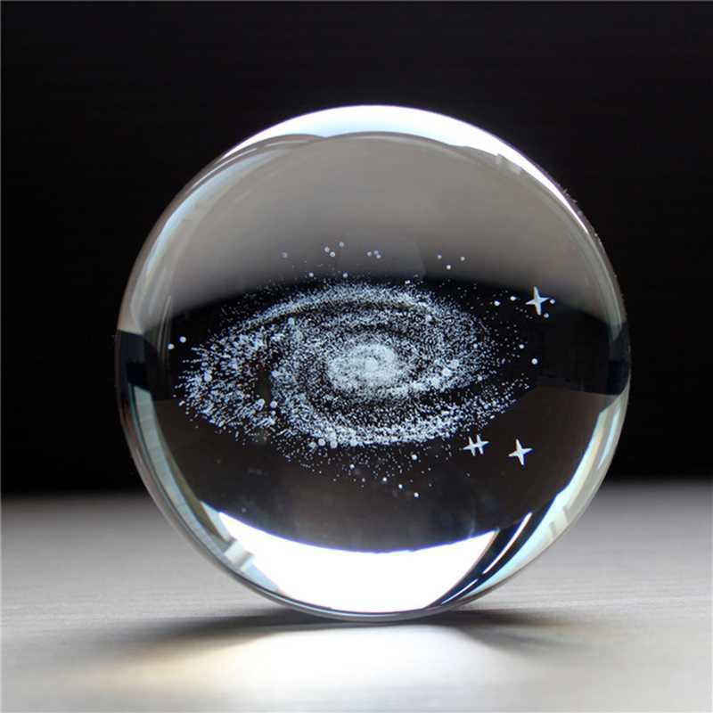 LED Music Box, Luminous Crystal Ball, Milky Way, Solar System, 3D Perspective