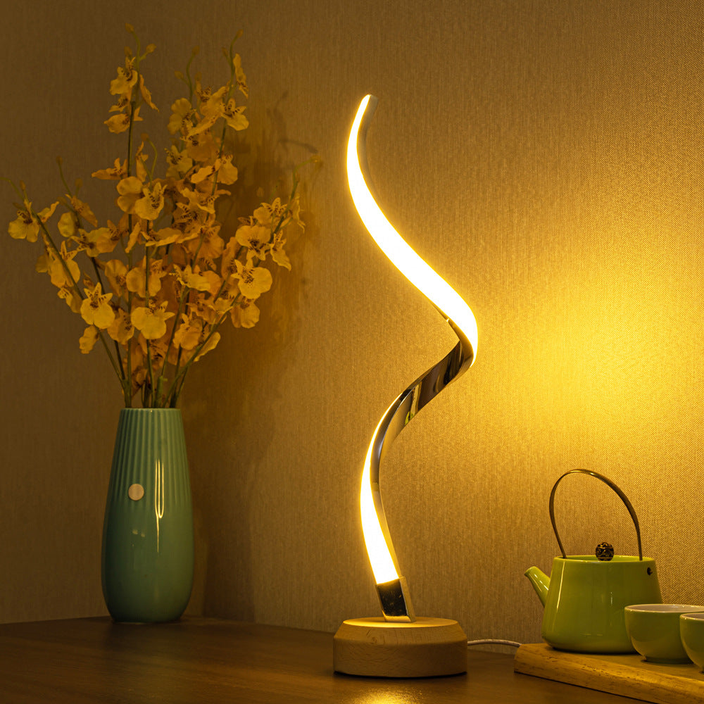 Smart Solid Wood Led Table Lamp