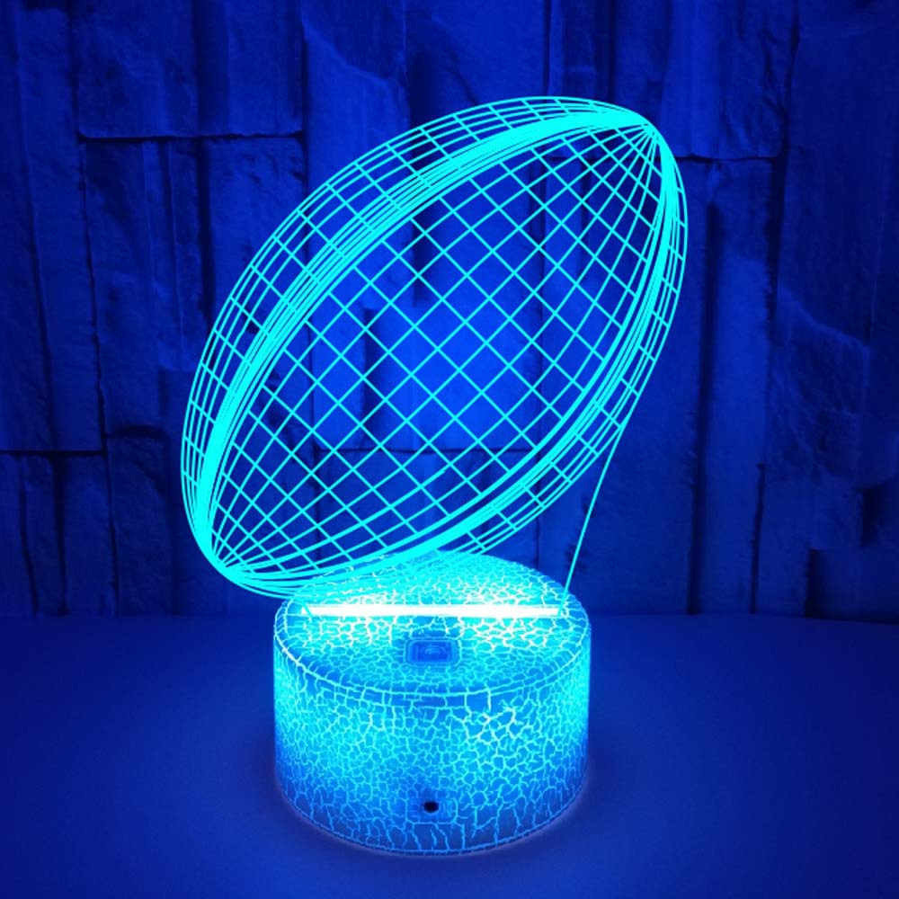 Rugby Colorful 3D Light Creative Touch
