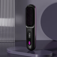 2 In 1 Straight Hair Comb Wireless Hair Straightener Brush Hair Fast Heating Portable Hot Curler USB Charging