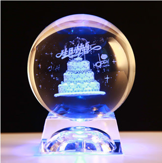 LED Music Box, Luminous Crystal Ball, Milky Way, Solar System, 3D Perspective
