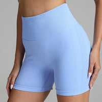 Seamless Yoga Shorts Women Solid Color High Waist Hip-lifting Fitness Pants Running Sweatpants