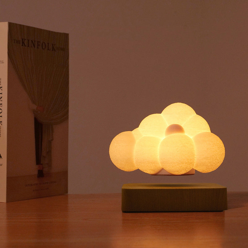 Novelty Night Light Magnetic Levitation Cloud Lamp Creativity Floating 3D Print Bulb Desk Decoration Birthday Gift