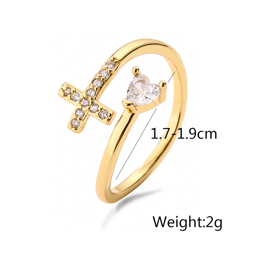 New Fashion Clear Shiny CZ Zircon Cross Evil Eye Rings For Women Girl Finger Accessories Party Jewelry Gift