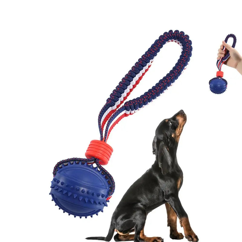 Interactive Dog Toy Ball Interactive Teether With Rope Dog Ball Pet Supplies Chewing Ball Training For Living Room Lake Beach Pets Products