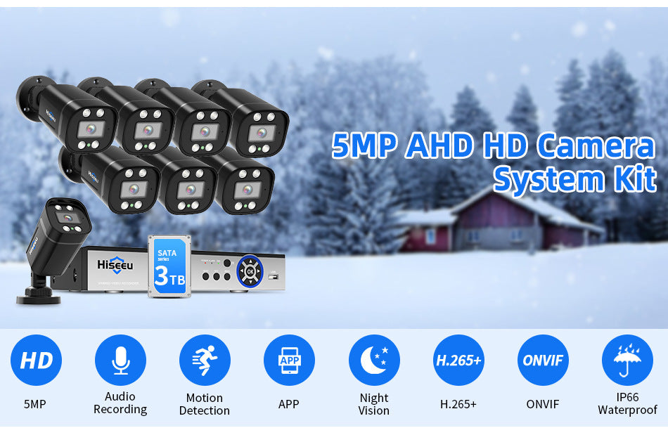 Outdoor Waterproof Commercial HD 5 Million AHD Wired Network Monitoring Suite Camera