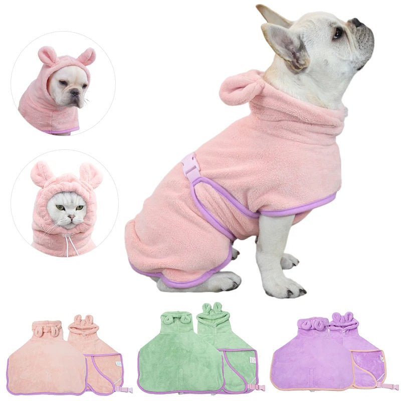 Pet Bathrobe Dog Bath Towel Super Absorbent Shower Cleaning Towel Dog Microfiber Drying Bath Towel Dogs Fast Dry Towel Pet Products
