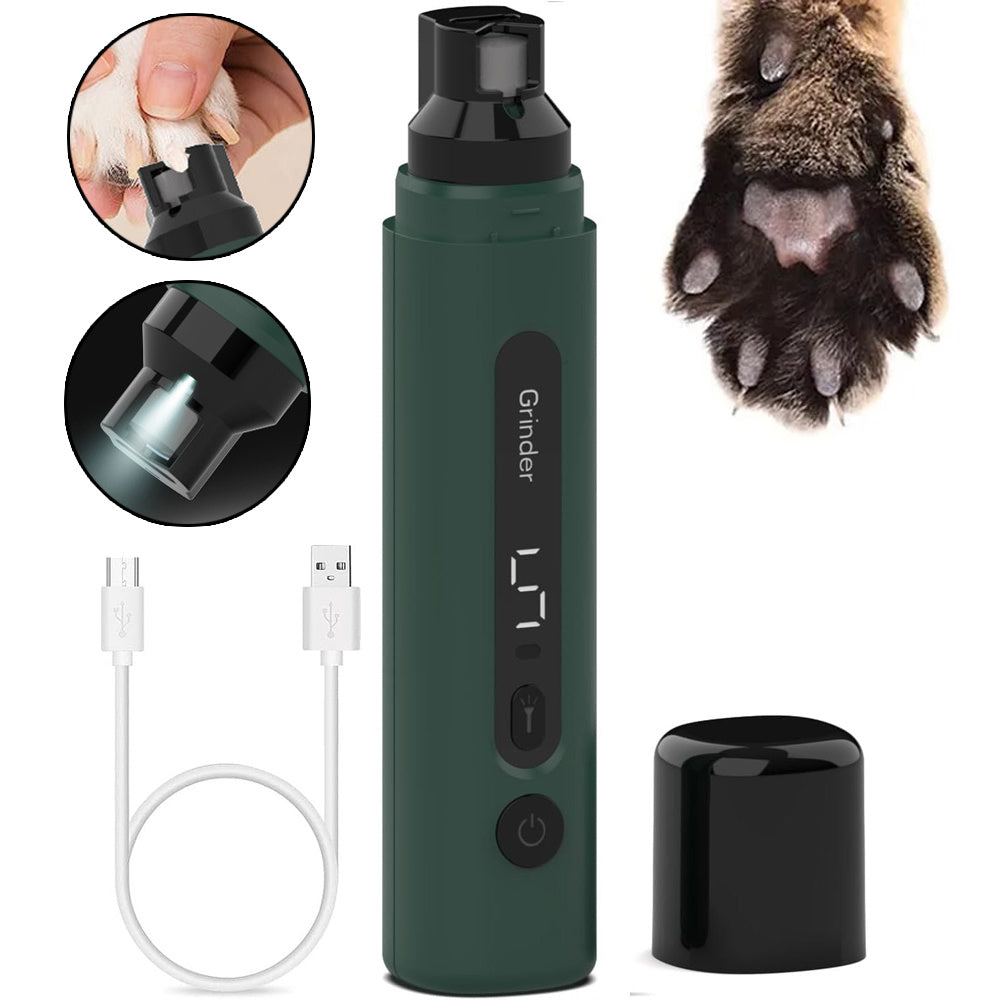 Dog Nail Grinder Electric Pet Nail Trimmers Rechargeable Cat Nail Grinders Super Quiet With 5-Speed Setting For Small Medium Large Dogs Cats Claw Care Pet Products
