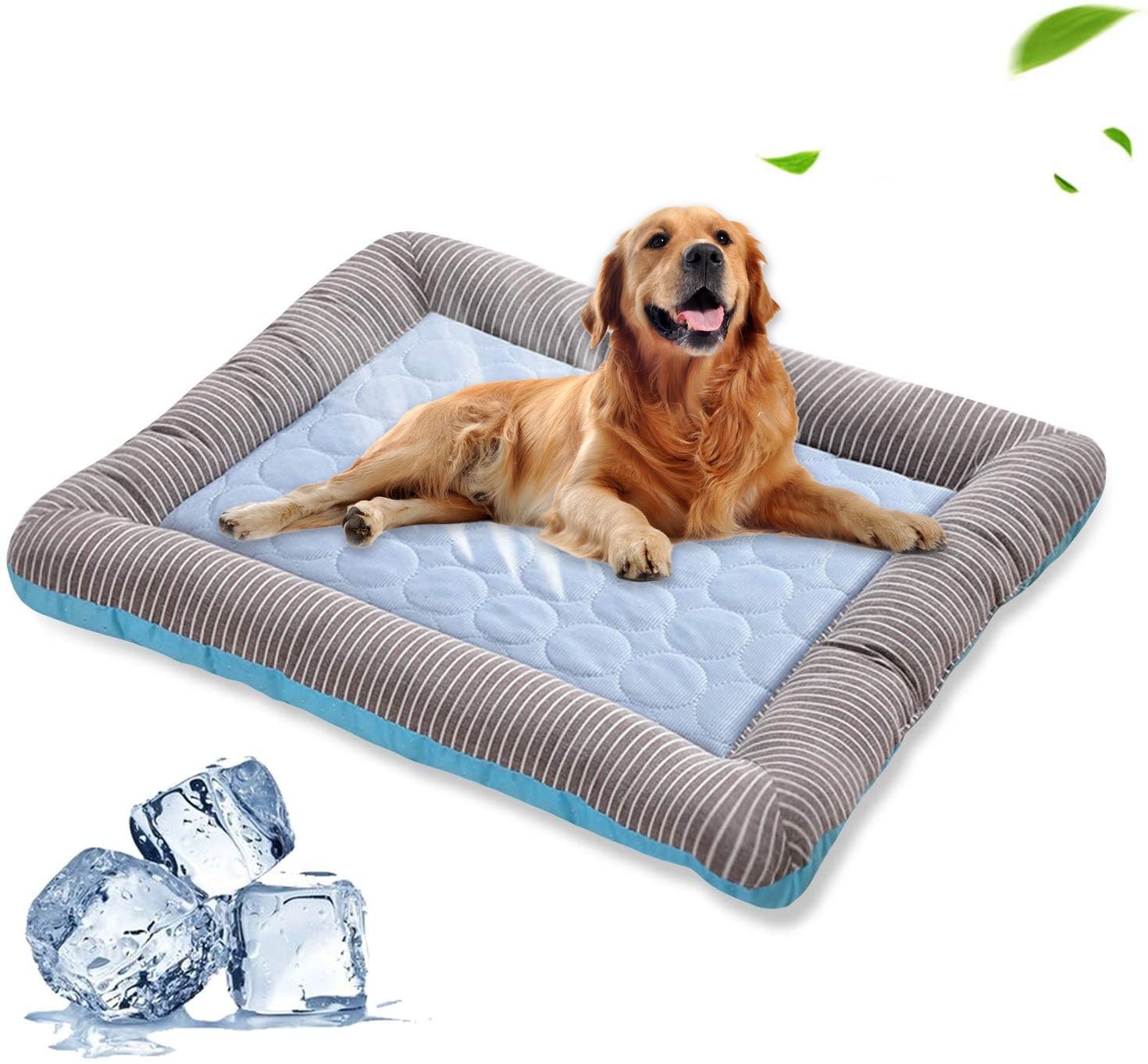 Pet Cooling Pad Bed For Dogs Cats Puppy Kitten Cool Mat Pet Blanket Ice Silk Material Soft For Summer Sleeping  Blue Breathable
