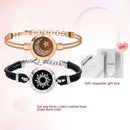 Couple Leather Rope Snake Bone Induction Interactive Bracelet