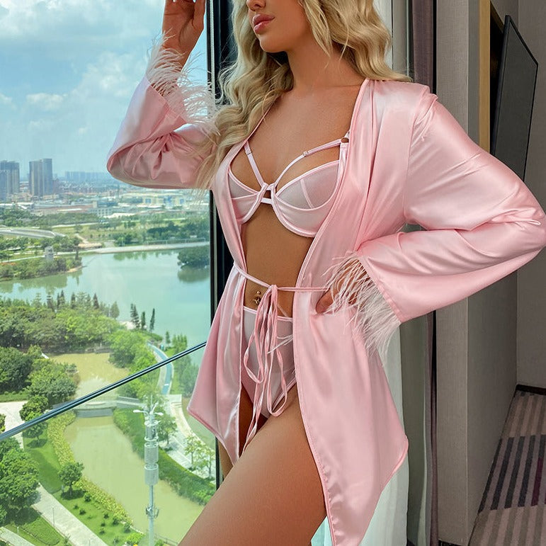 Stella's Feathers Lingerie Set & Robe