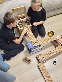 Gift for kids wooden marble run race marble machine winding track set wooden ball run for child marble maze roller marble track birthday