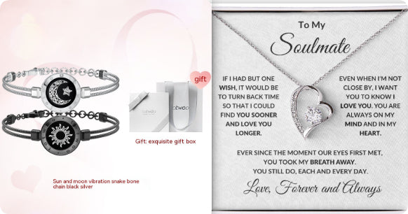 Couple Leather Rope Snake Bone Induction Interactive Bracelet