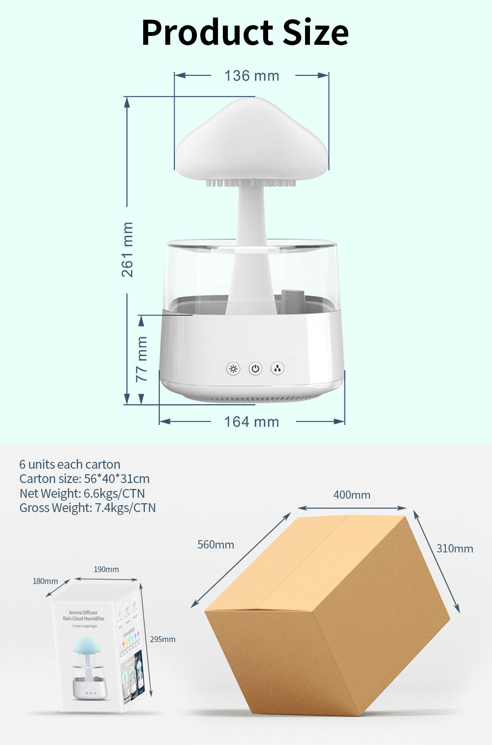 Rain Cloud Humidifier Water Drop