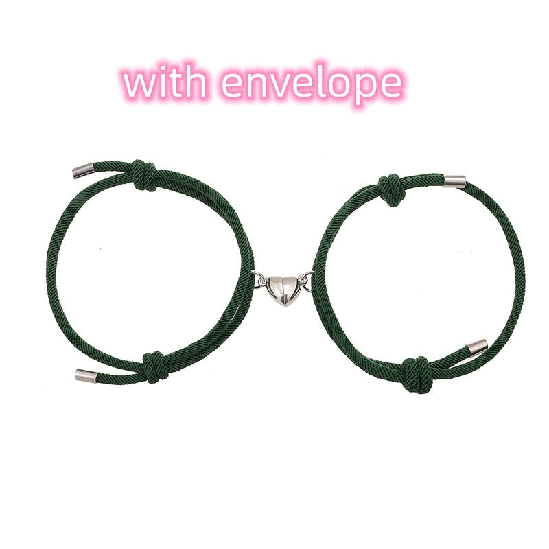 Simple Nylon Love Magnetic Bracelet